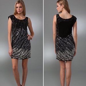 Alice + Olivia Charlie Black Silver Sequin Dress - image 1